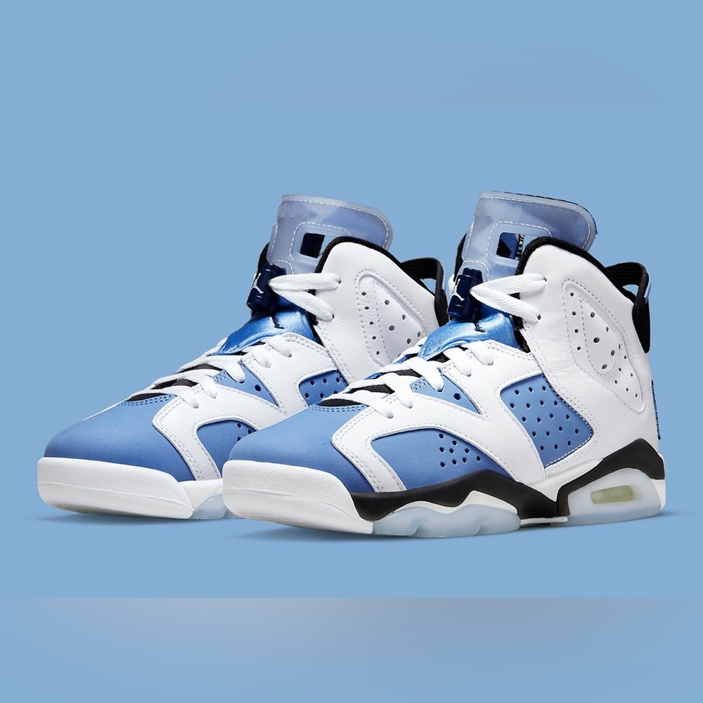 NEW Nike Air Jordan 6 UNC University Blue White (GS 5 & 6.5) AUTHENTIC